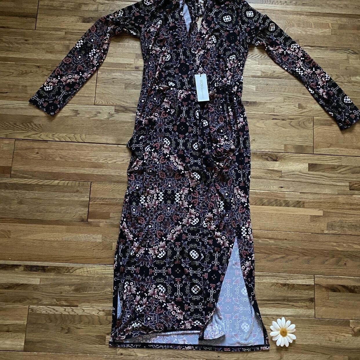 NWT BCBGeneration Women’s Drape Pocket Printed Dress Size Small