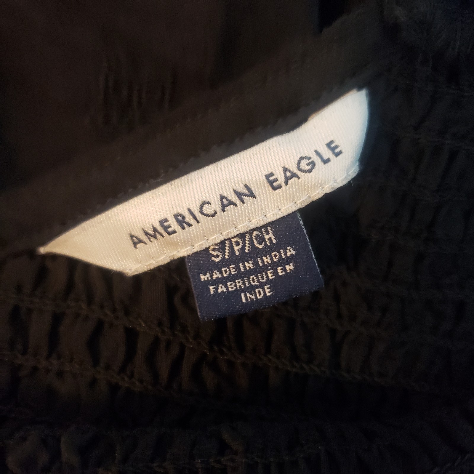 American Eagle Dress Womens Small Black Puff-Sleeve Classic Preppy