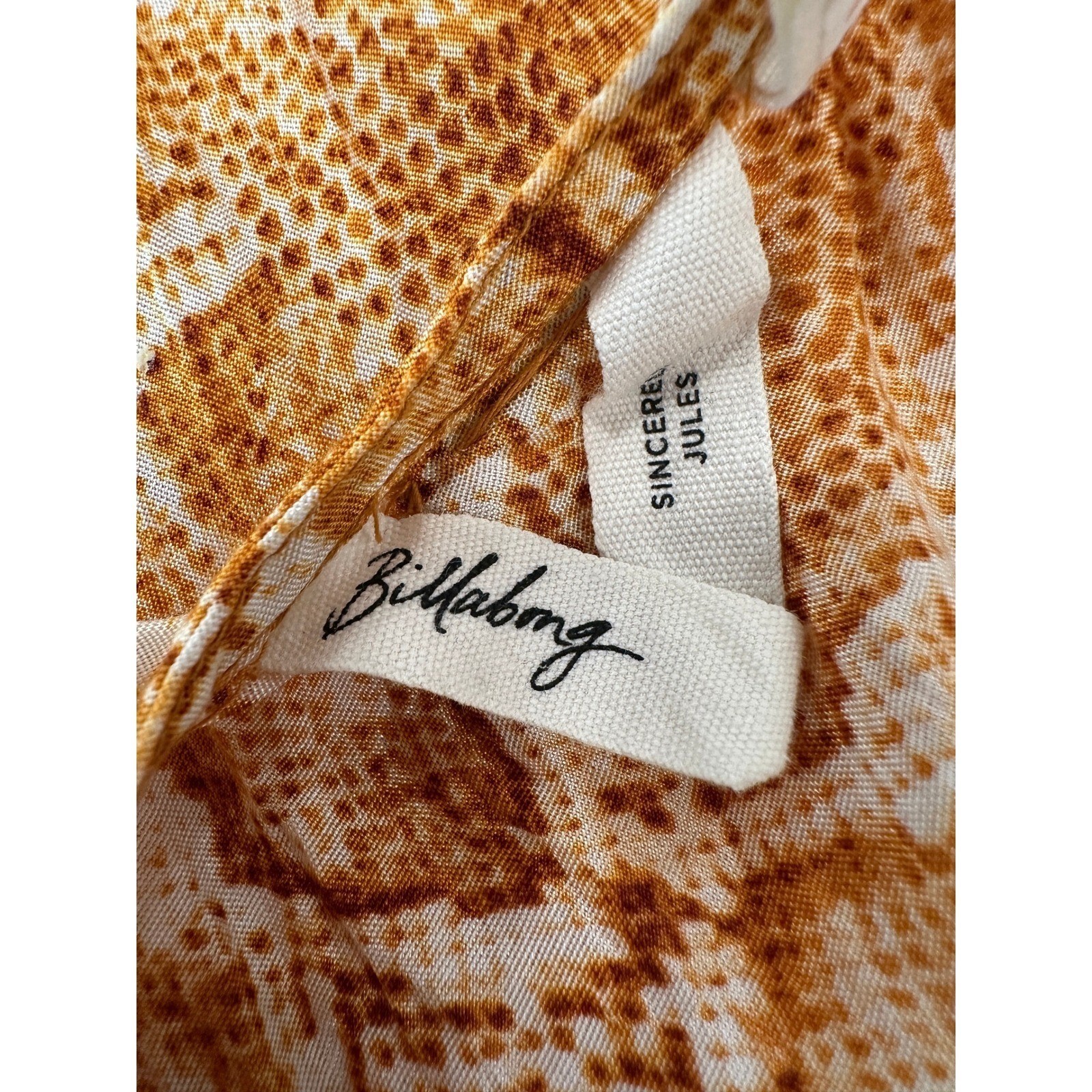 Billabong Snakeskin Print Mini Dress Criss Cross Back Small Yellow Boho Chic