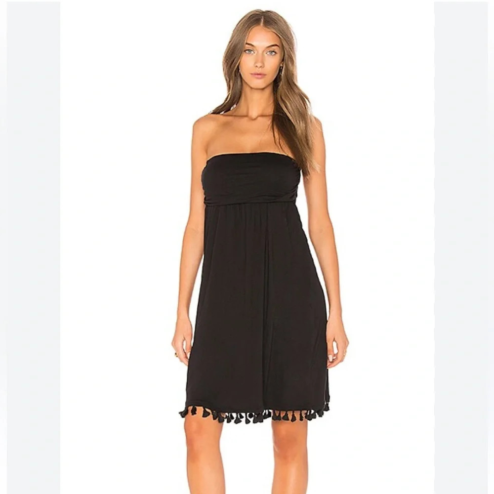 VELVET By Graham & Spencer Monique Strapless Tassel-Hem Mini Dress Bk S $148 A7