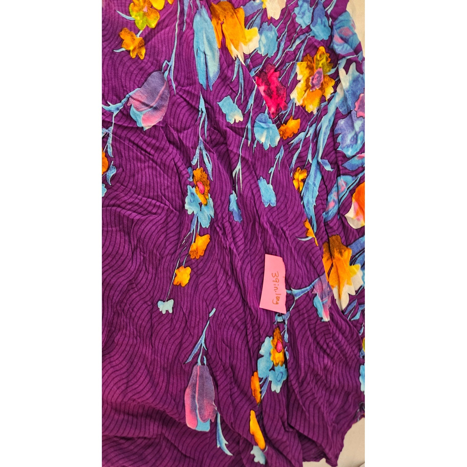 Seven Islands Purple Floral Handkerchief Hem Rayon Sleeveless Dress Womens 2X