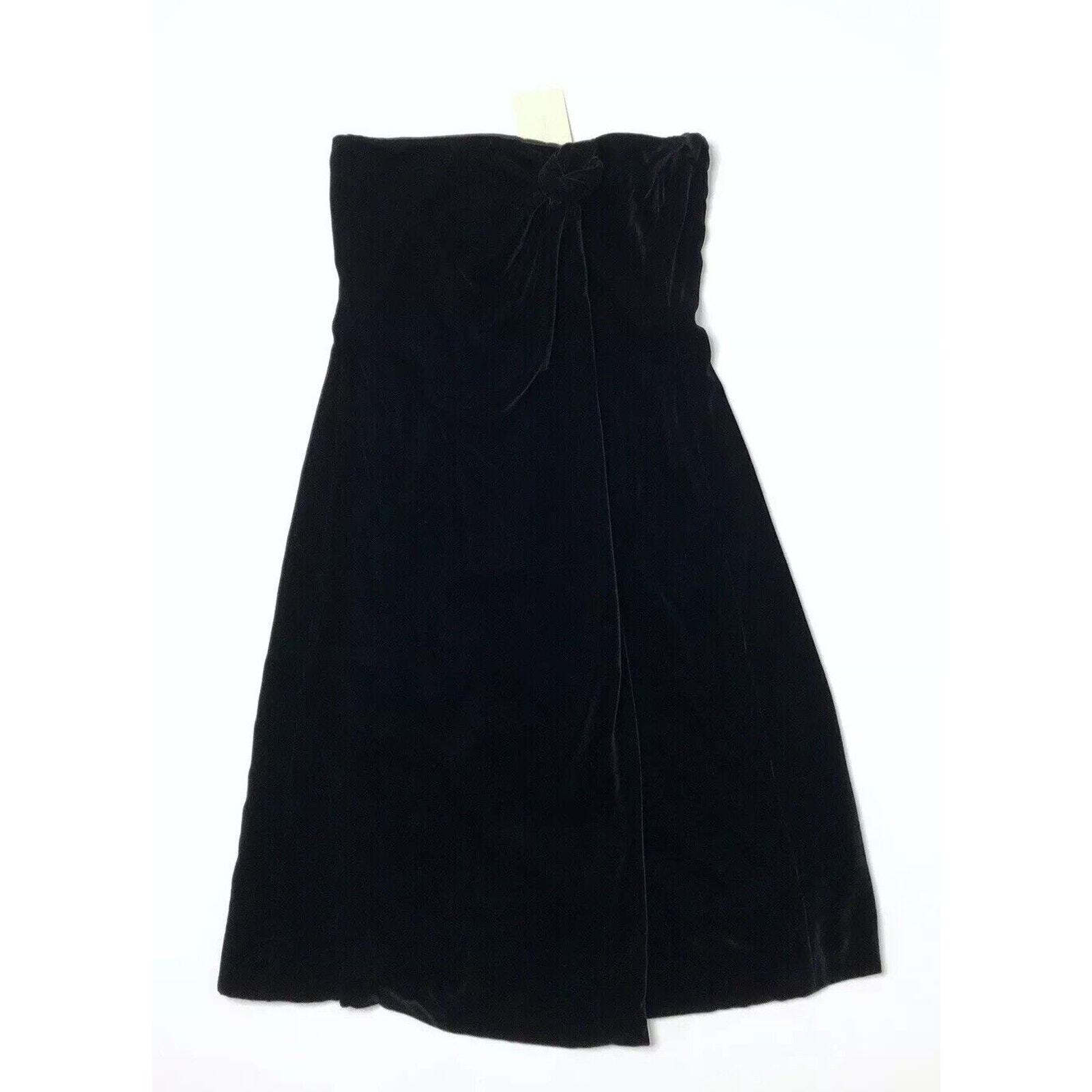 Emporio Armani Strapless Dress Black Velvet Party Women’s 10 NWT $478