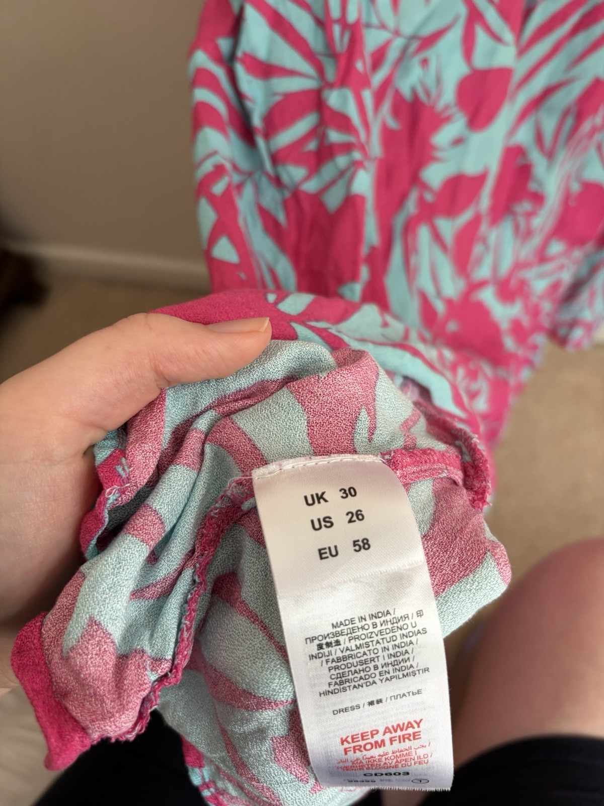 Simply Be Pink Blue Summer Minidress Size 30