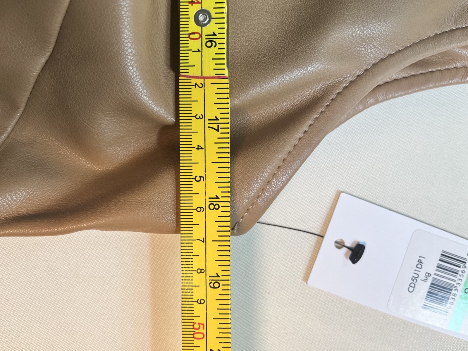 Calvin Klein tan/caramel pleather belted sheath midi length dress NWT MSRP $149