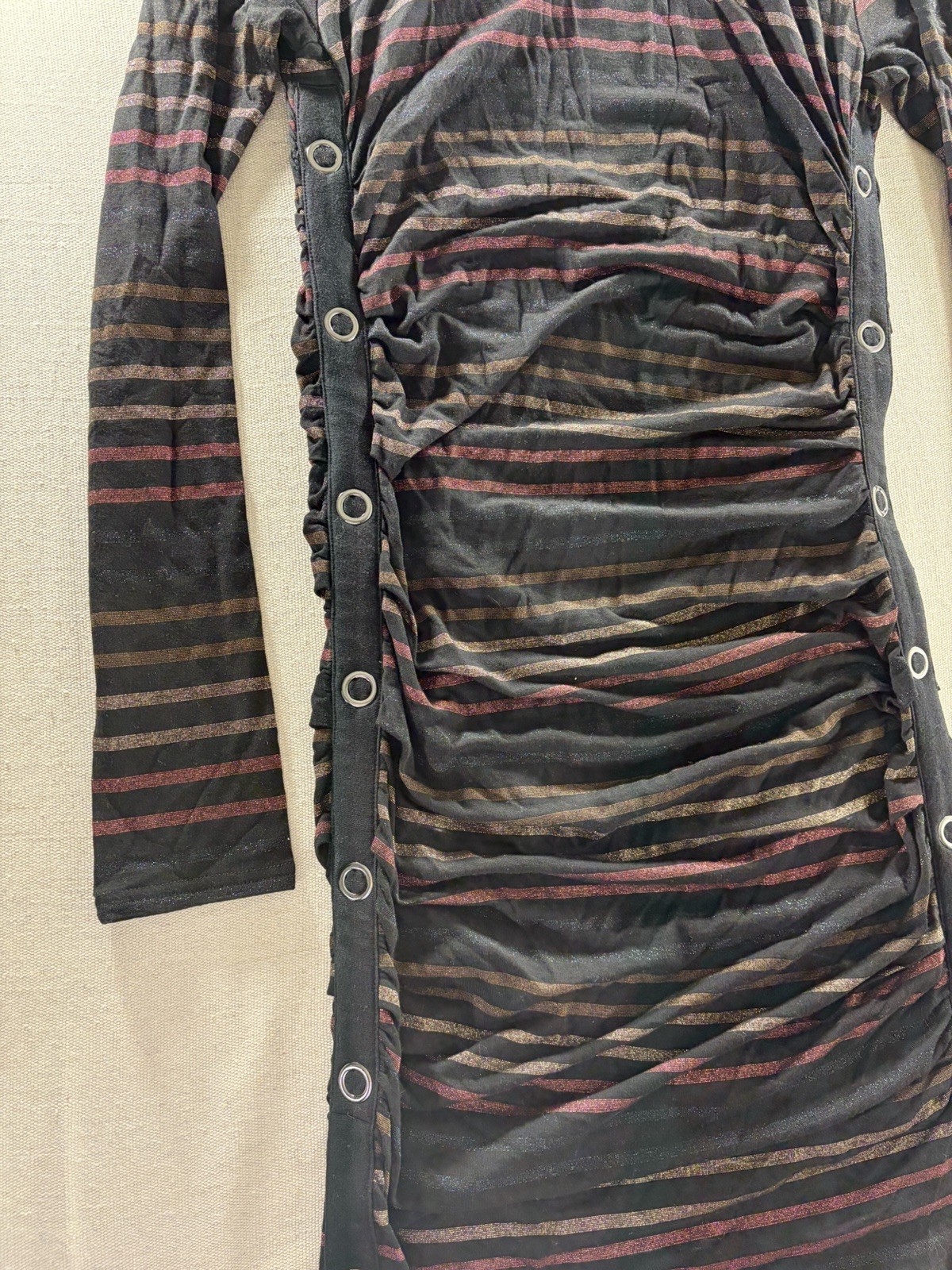 Veronica Beard Black, Gold, & Red Long Sleeve Bodycon – Size S