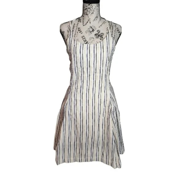 NWT J.O.A. Los Angeles Striped Linen Mini Dress, Size Large
