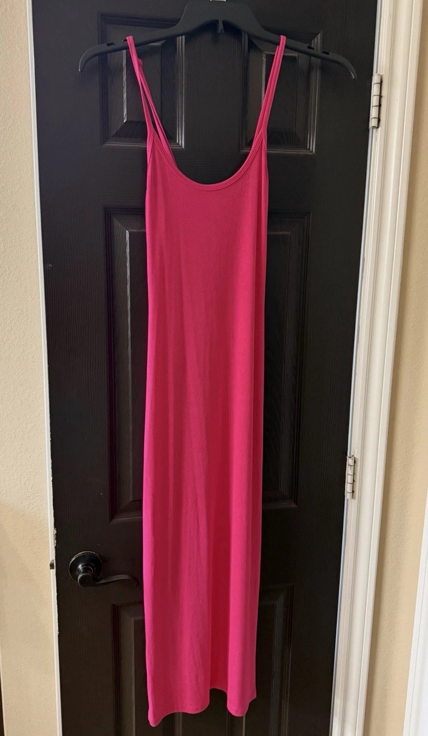 Zenana Hot Pink Ribbed Maxi Dress Size Large