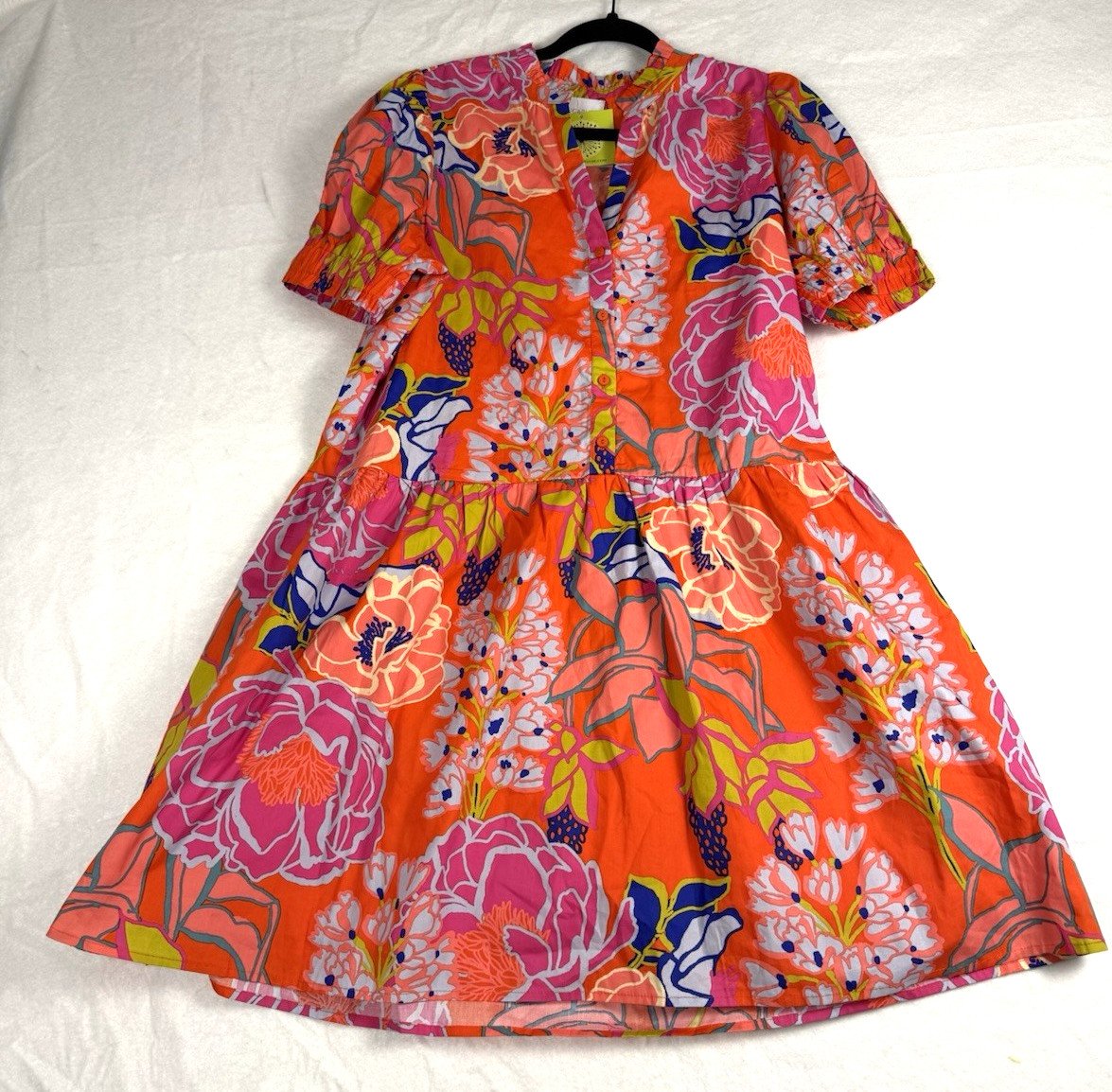 Sugarlips Kahlia Tropics Aruba Smocked drop waist dress Size M Bright Beach NWT
