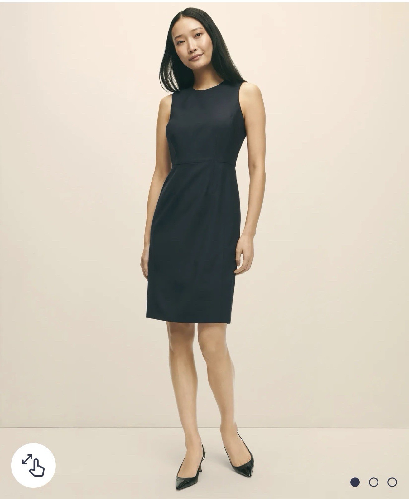Women’s Brooks Brothers Navy Sheath Wool Dress, Size 12, Classic, Lined