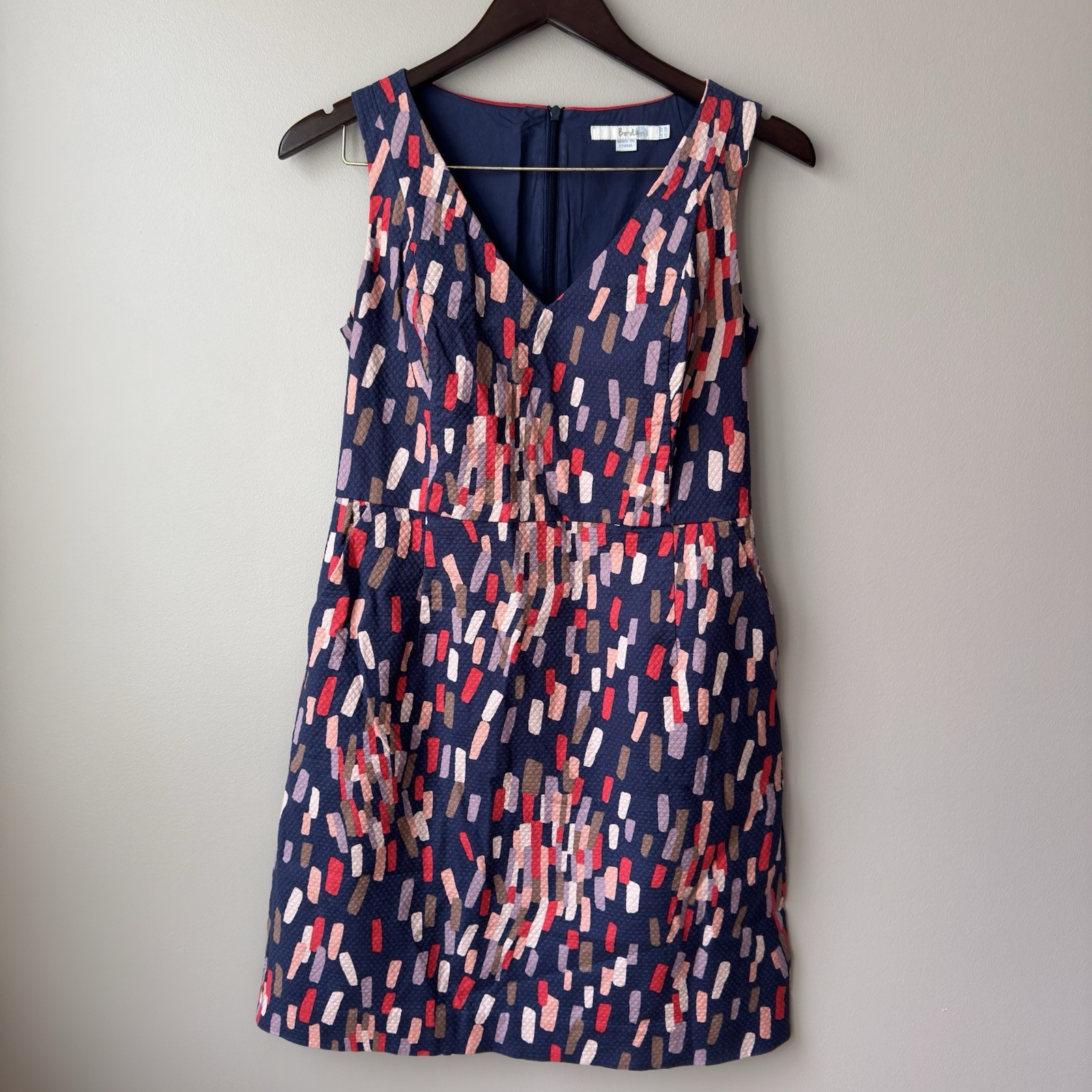 Boden Womens Sleeveless Modern Textured Retro Confetti Dress Pockets Size US 10P