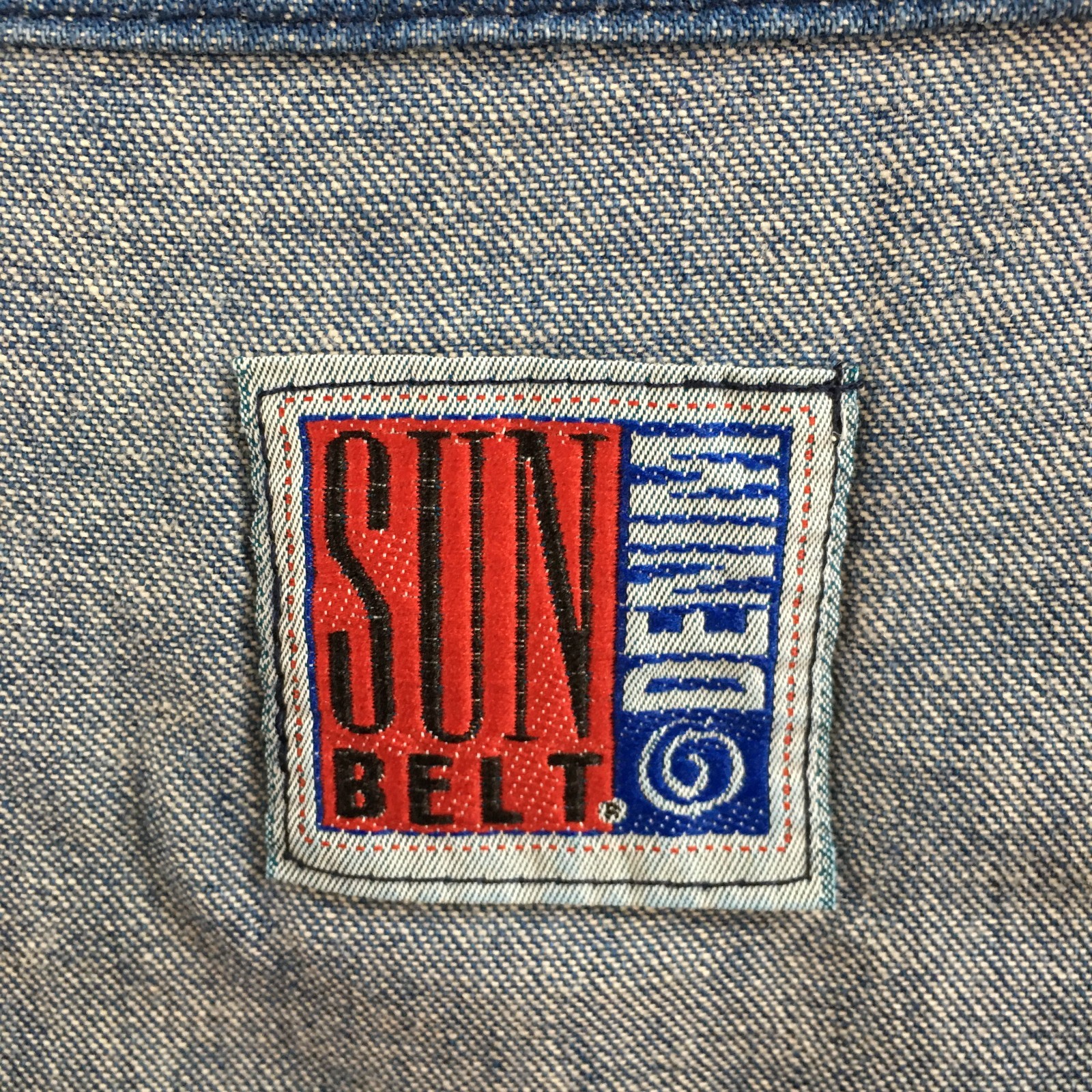 Sun Belt Denim Dress Womens Medium Sleeveless Embroidered Casual Cotton Blue