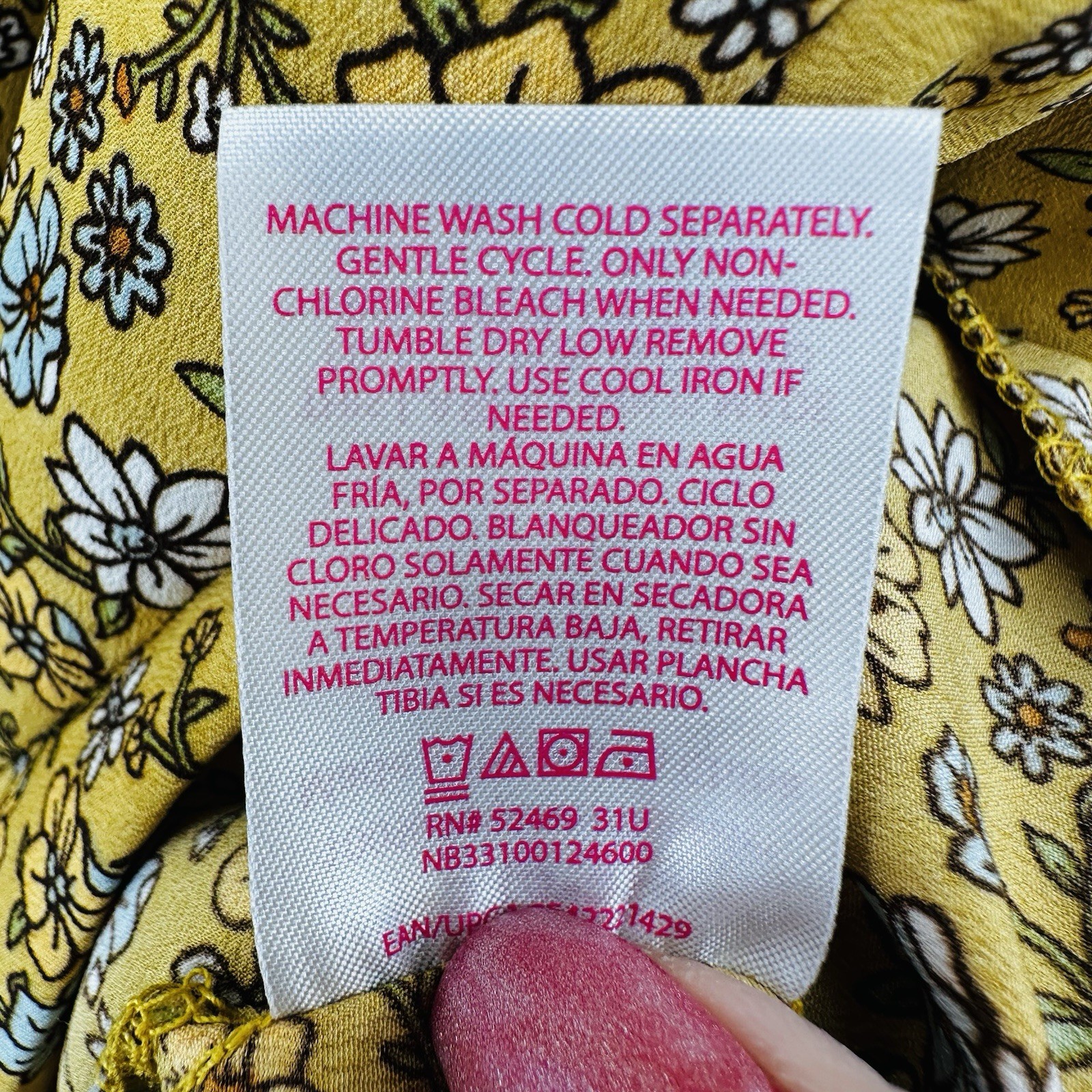 New No Boundaries Babydoll Spaghetti Strap Dress Sz 3-5 Jrs Yellow Floral HH26
