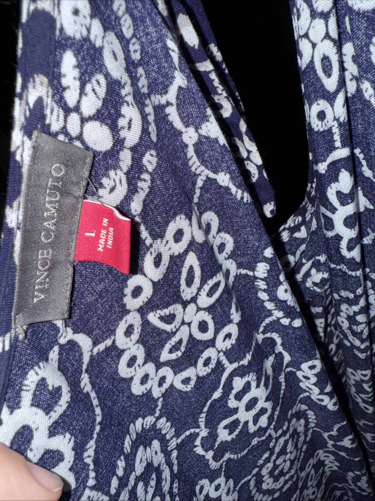 Stylish Flattering Paisley Blue Vince Camuto Strappy Gauchos W/ Pockets Large