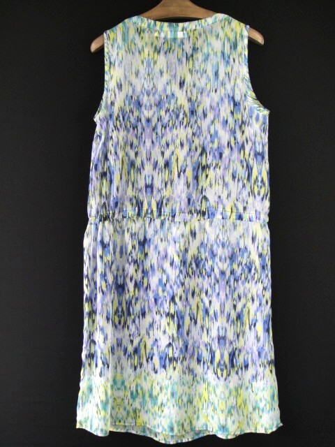 Liz Claiborne Size S Semi Sheer Colorful Sleeveless Draw String Waist Dress