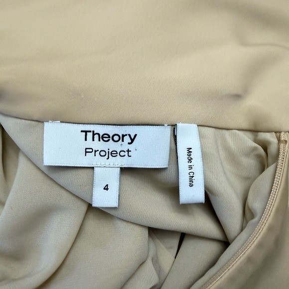 Theory Project Tiered Georgette Maxi Dress In Wheat Size 4