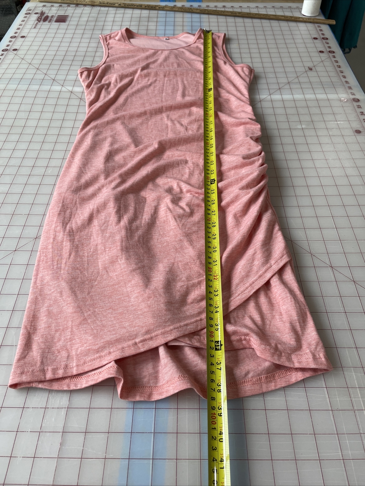 Womens Unbranded Medium Heathered Peachy Pink Tank Top Dress Lined
