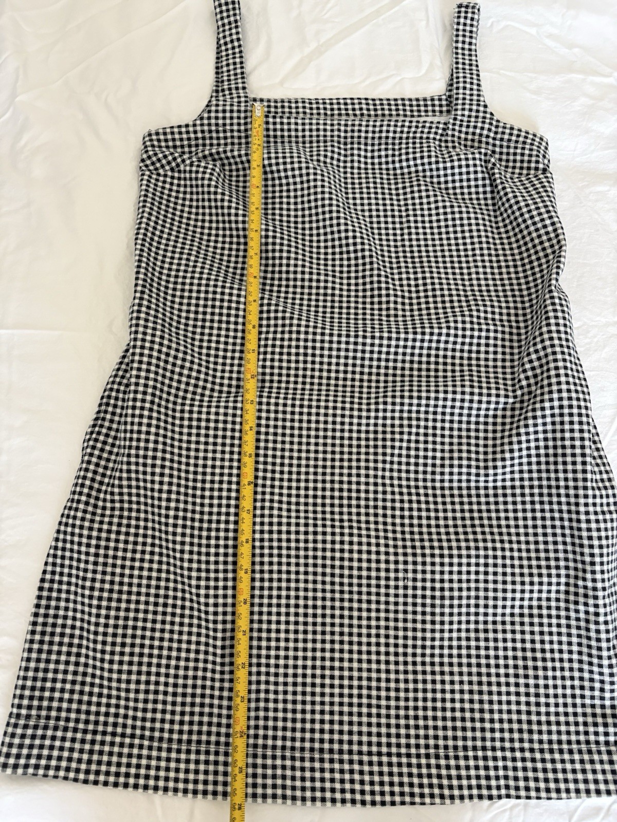 Target Black White Gingham Square Neck Sleeveless Shift Mini Dress M