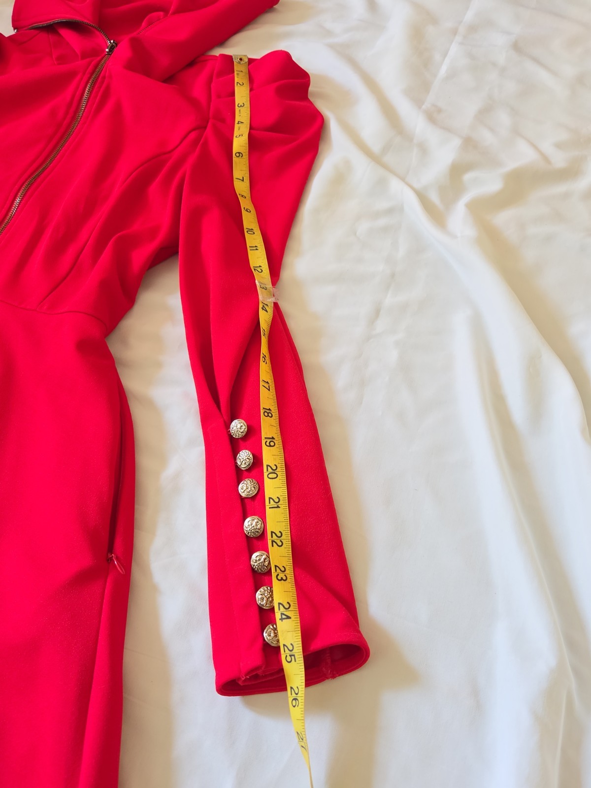 Samuel Dong Small Coat Dress Red High Low