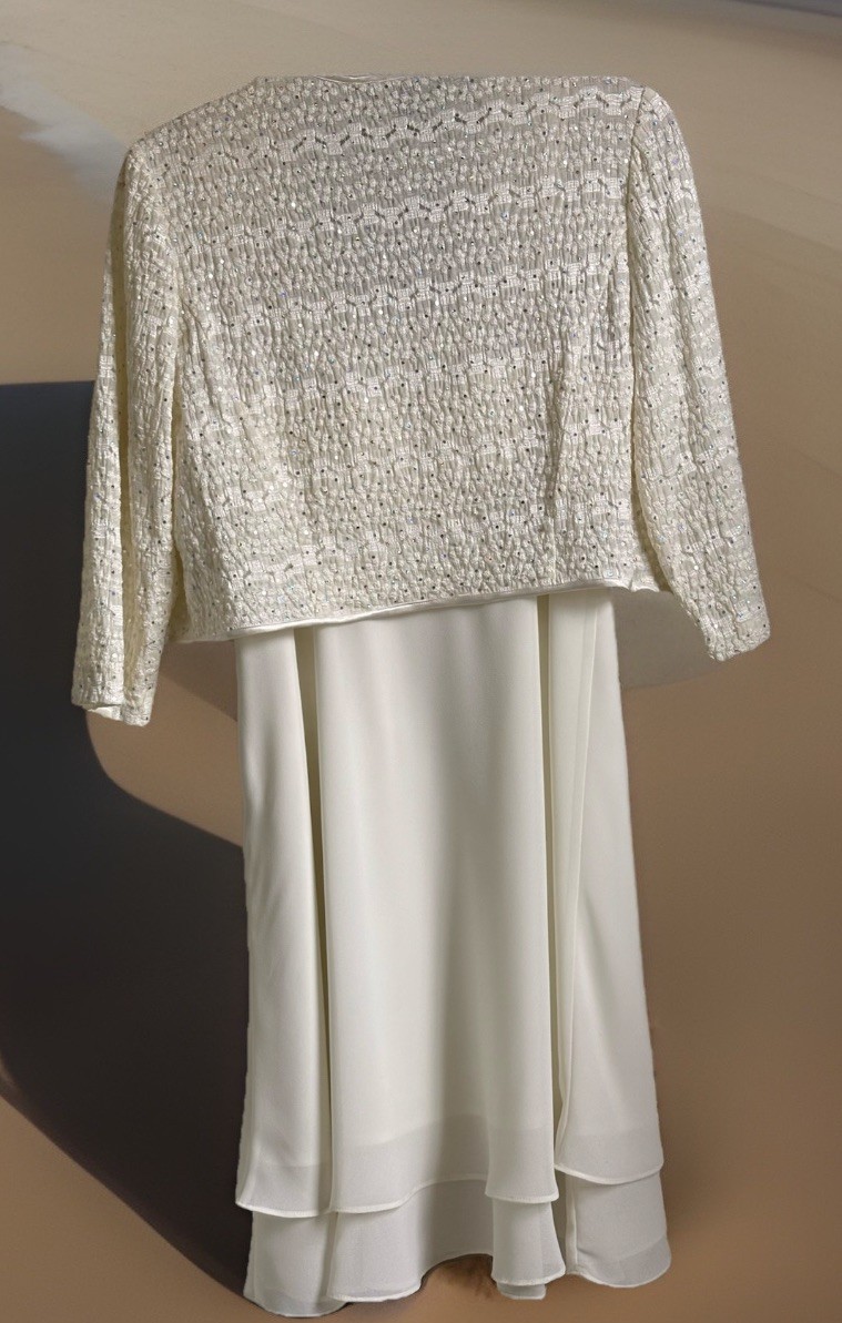R&M Richards Vintage 2-piece Dress. Sequined Top And Jacket.