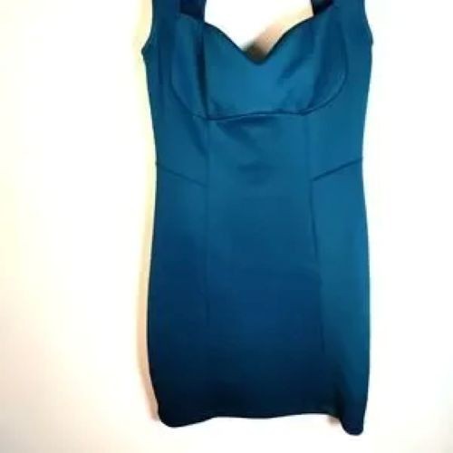Bodycon‎ Sweetheart Open Back Teal Sexy Party Stretch Resort Boho Women Dress M