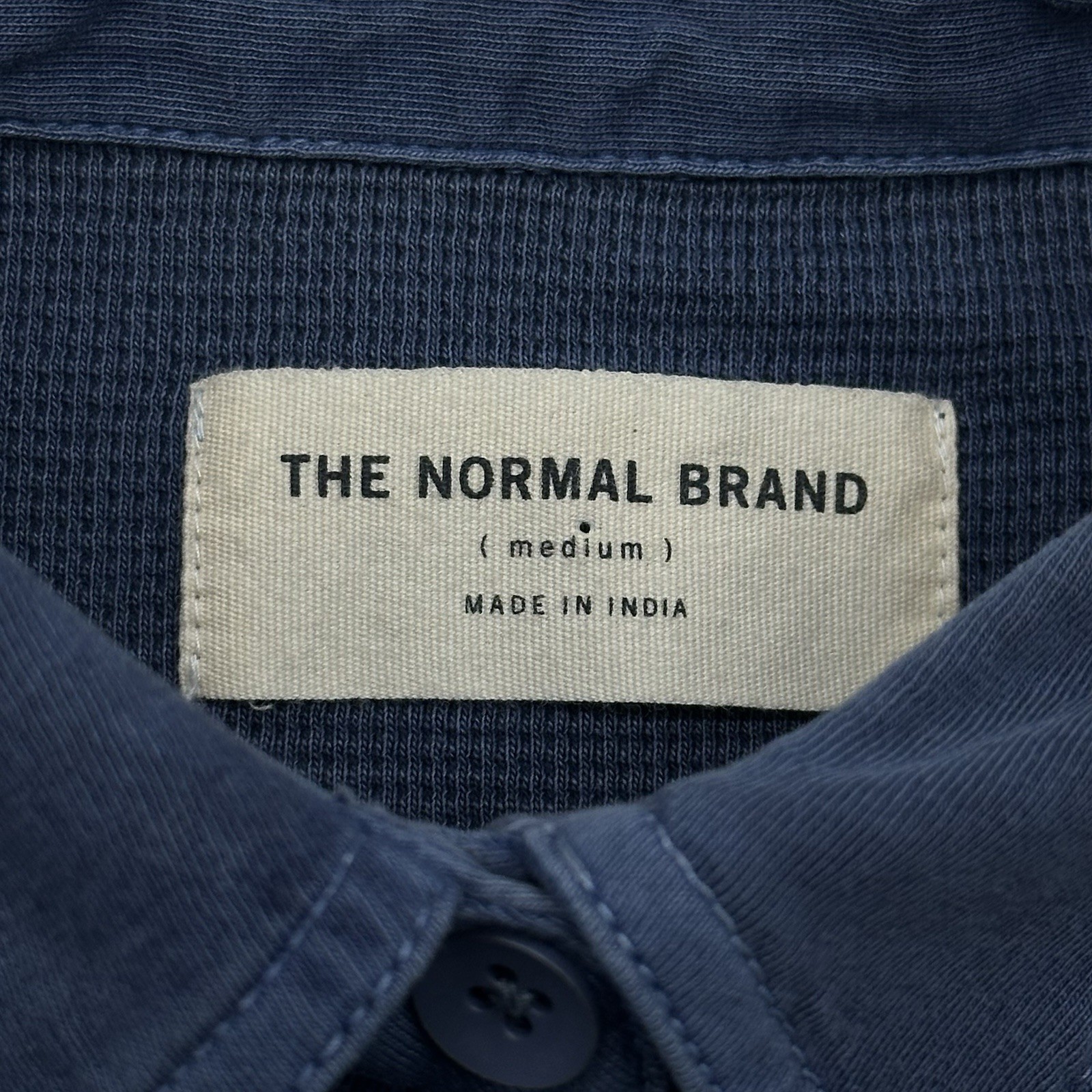 The Normal Brand Vintage Thermal Size Medium Blue Henley L/S Shirt Dress NWT