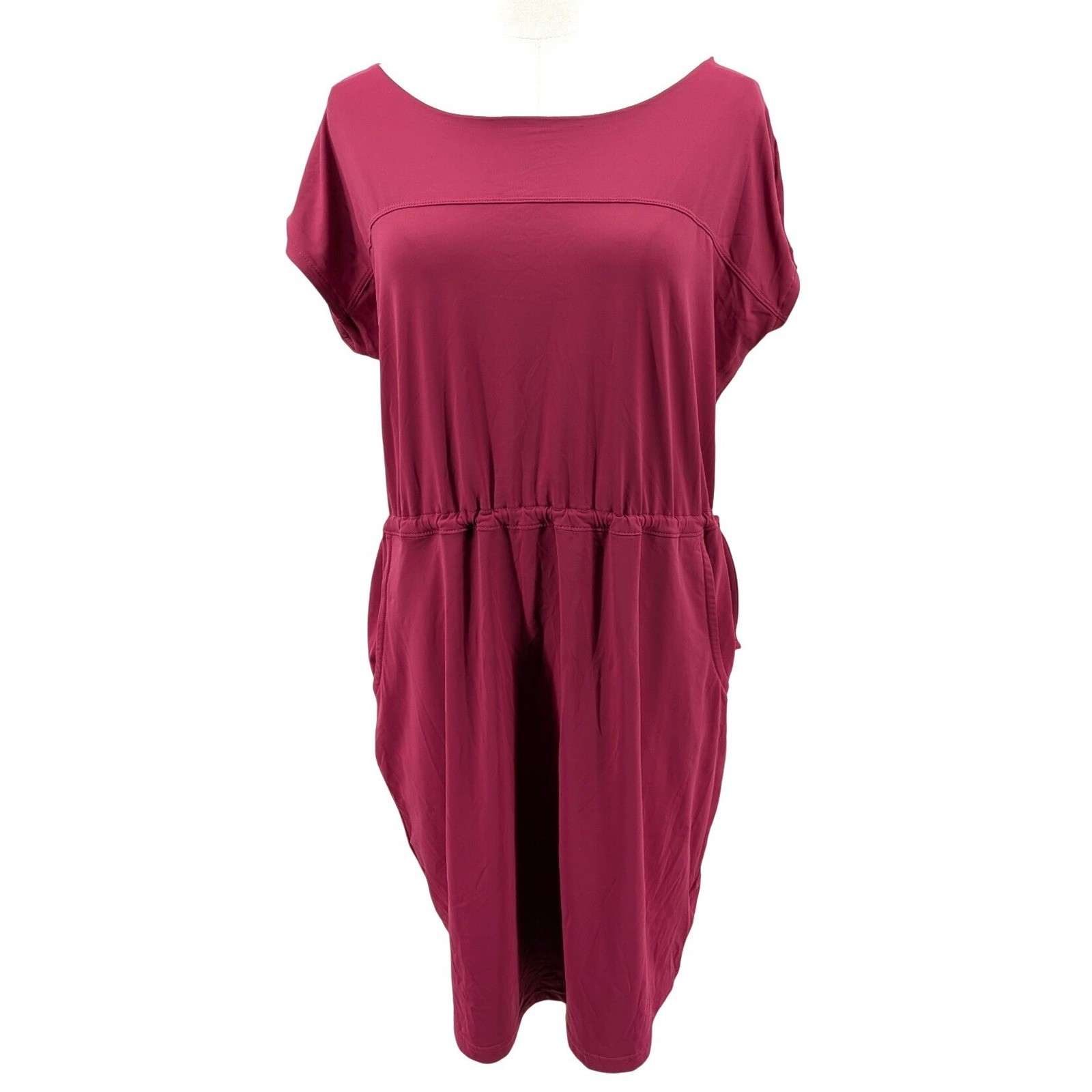 Columbia Omni-Shade Performance Dress Tie Waist Pockets Berry Purple Size L