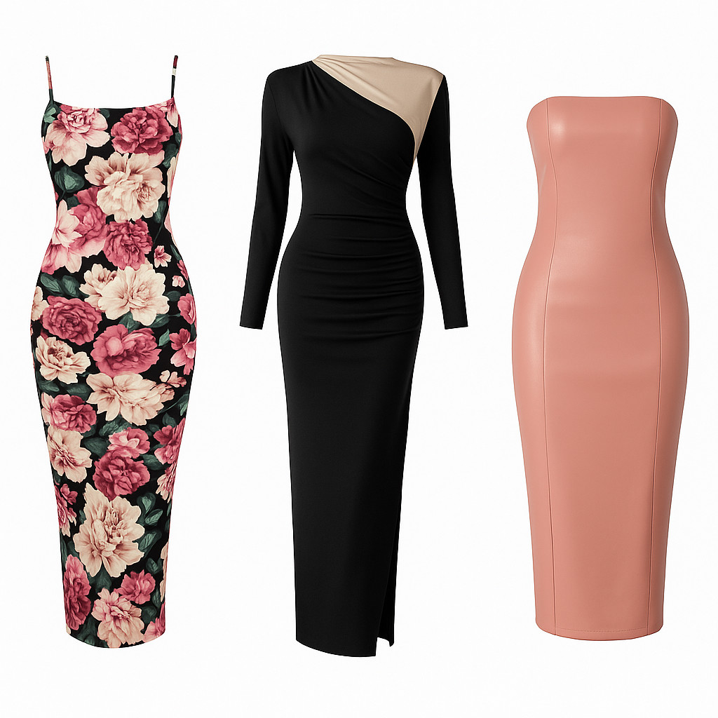 Dress Bodycon Party Pullover Stretchy Floral Size 12 14 16 Choose from