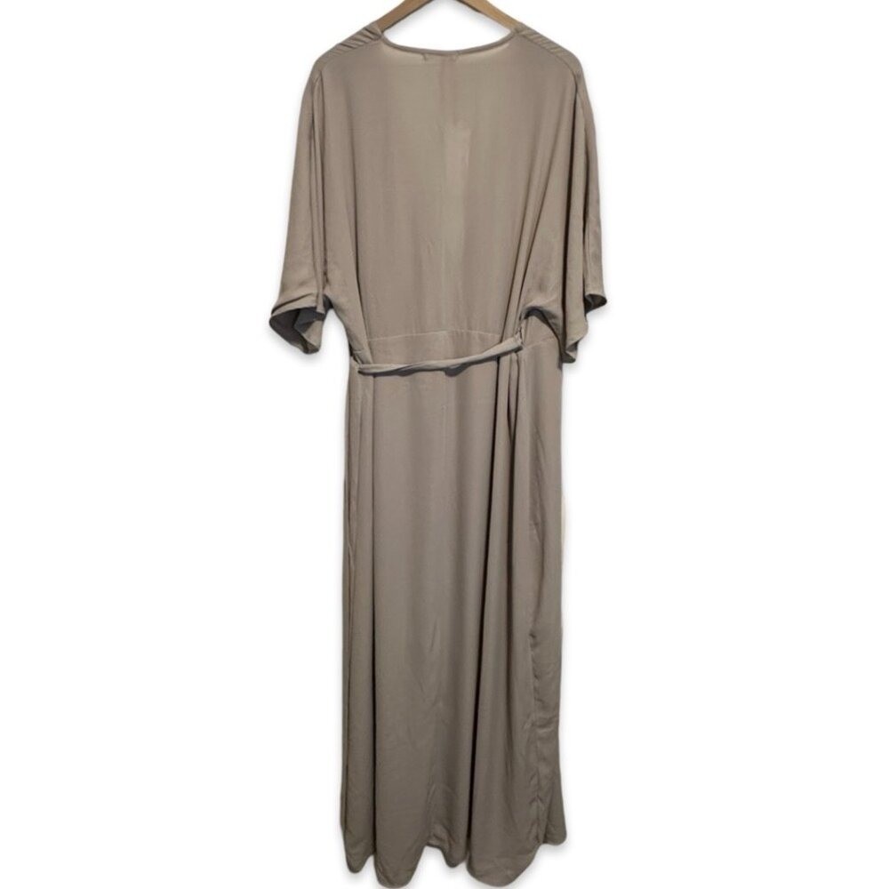 Standards & Practices 2X Concrete Gray Wrap Maxi Dress Kimono Sleeve NWT