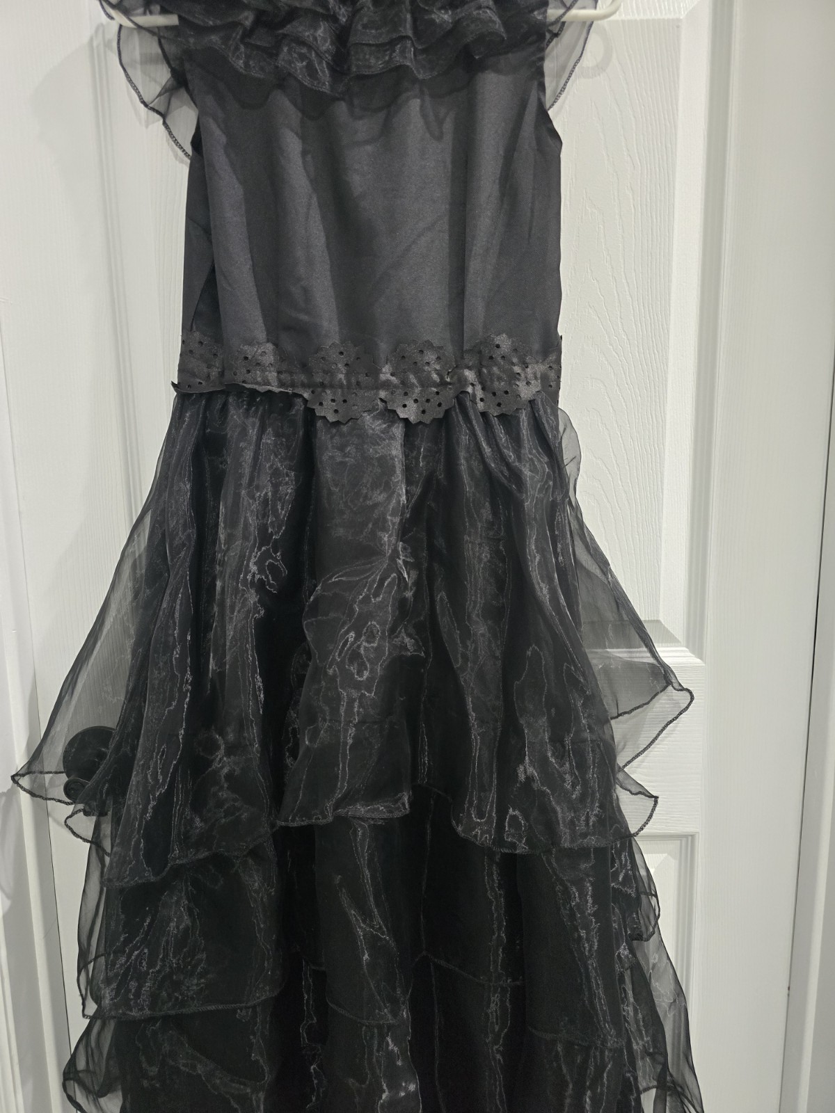 Black Tiered Gothic Punk Tulle Dark Aesthetic Gown Retro Party Size Small EUC