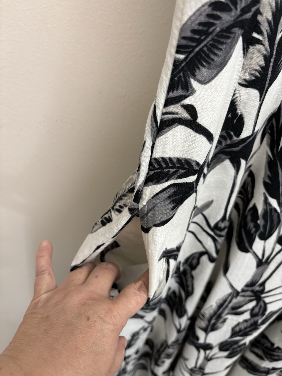 NWT Rachel Zoe Linen Blend Palm Print Fit Flare Midi Dress Size 8 Summer Resort