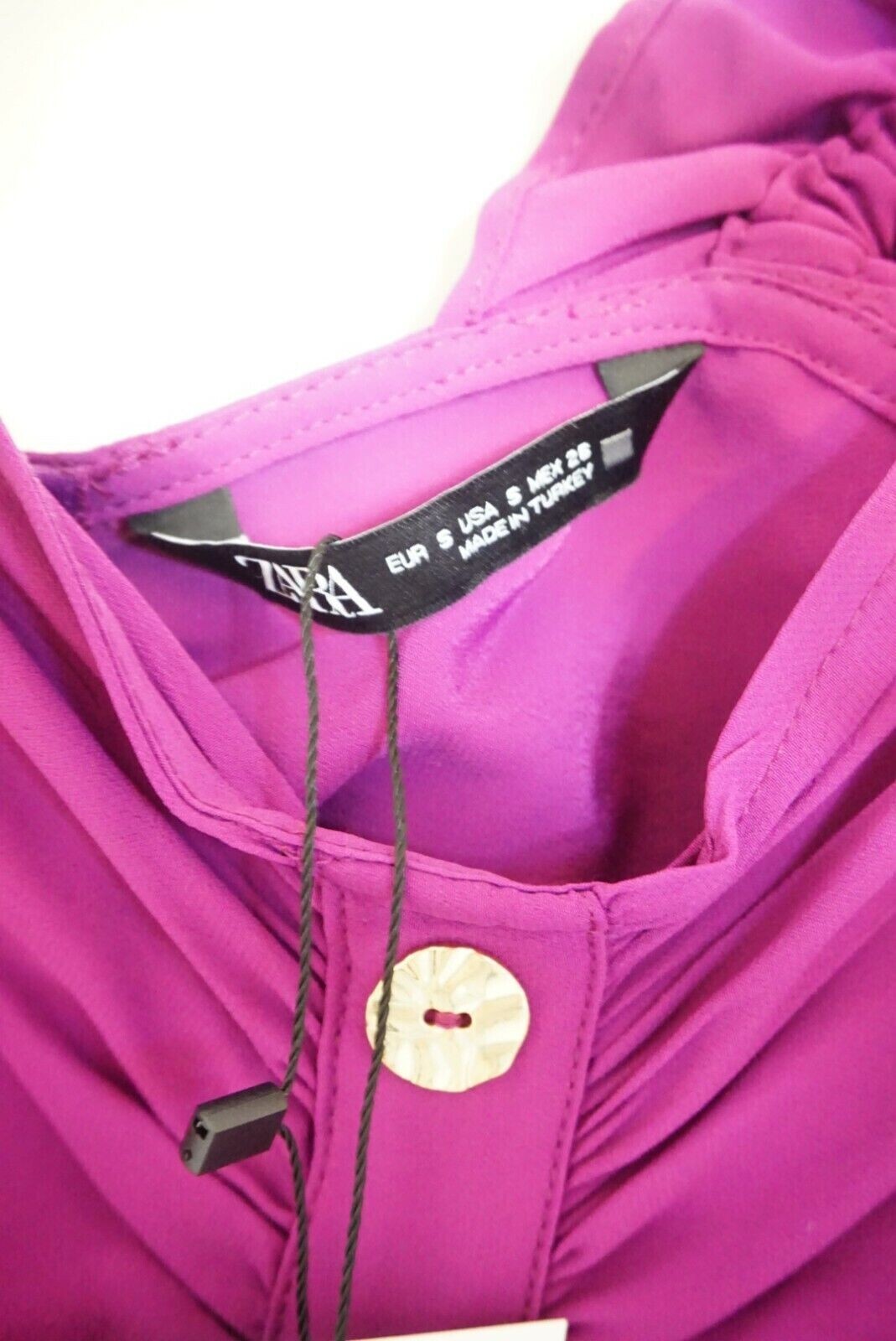 Zara Mini Draped Dress V-Neck Wide Ruffled Straps Skirt Purple S BNWT