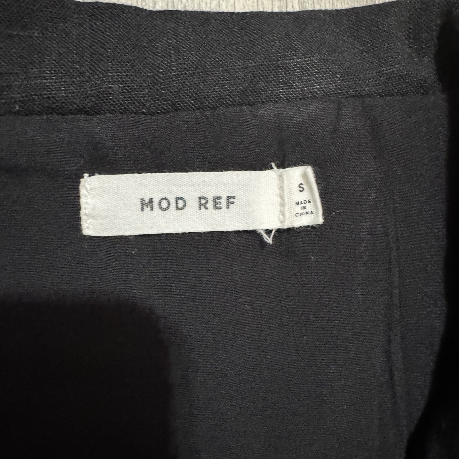 MOD REF Linen Blend Button Down Collared Sleeveless Mini Lined Dress Size S