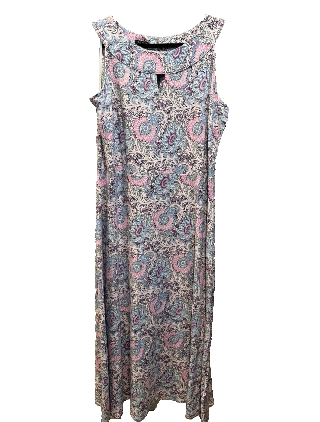 Talbots Maxi Dress 1X Stretch Cotton Modal Floral Paisley Summer Washable NEW