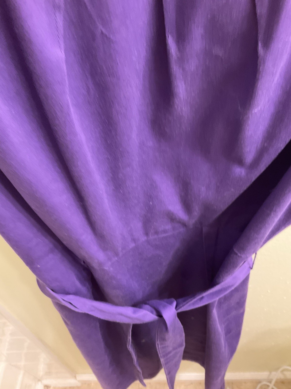 Calvin Klein sleeveless pencil dress purple pleated belt knee length size P