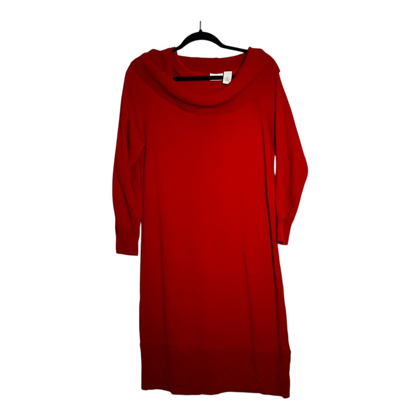 Kim Rogers Red Cowl Neck Long Sleeve Sweater Dress Size M