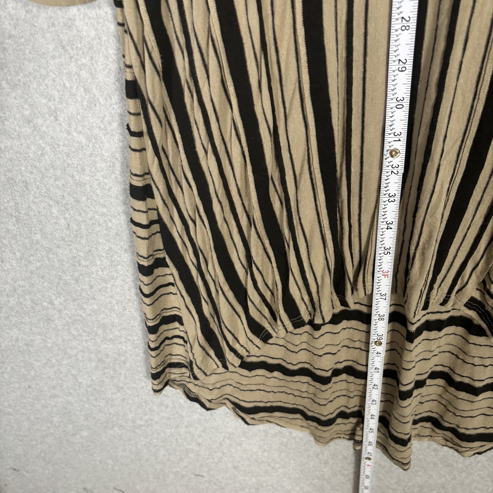 Chalet Dress XS Tan Asymmetric Flowy Layered Textured Artsy Lagenlook Modest USA