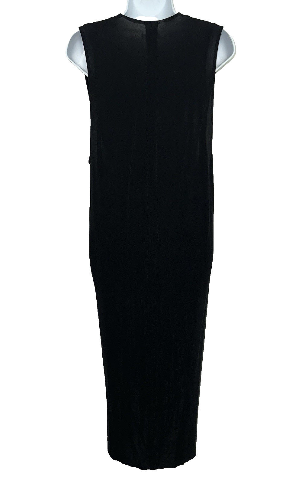 HELMUT LANG Size XS Sleeveless Maxi Dress Black w/ White Underlayer Made in USA