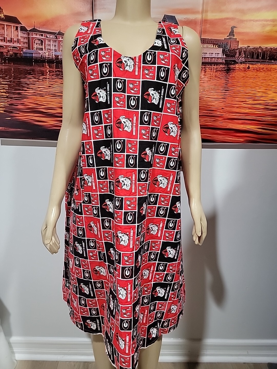 University Of Georgia Gameday Tent Dress Fits Size M With Pocket, Sleeveles #R2