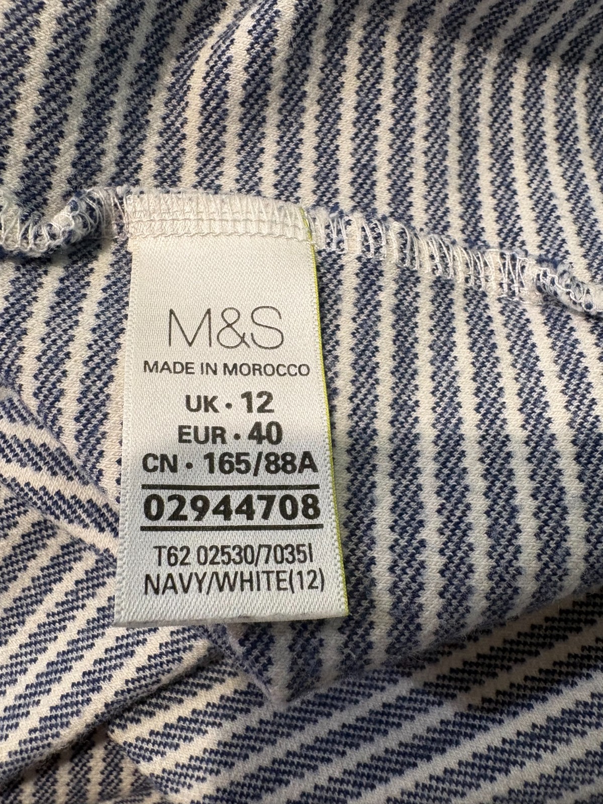 Per Una striped dress, navy and white, sporty, preppy short sleeve, size 8