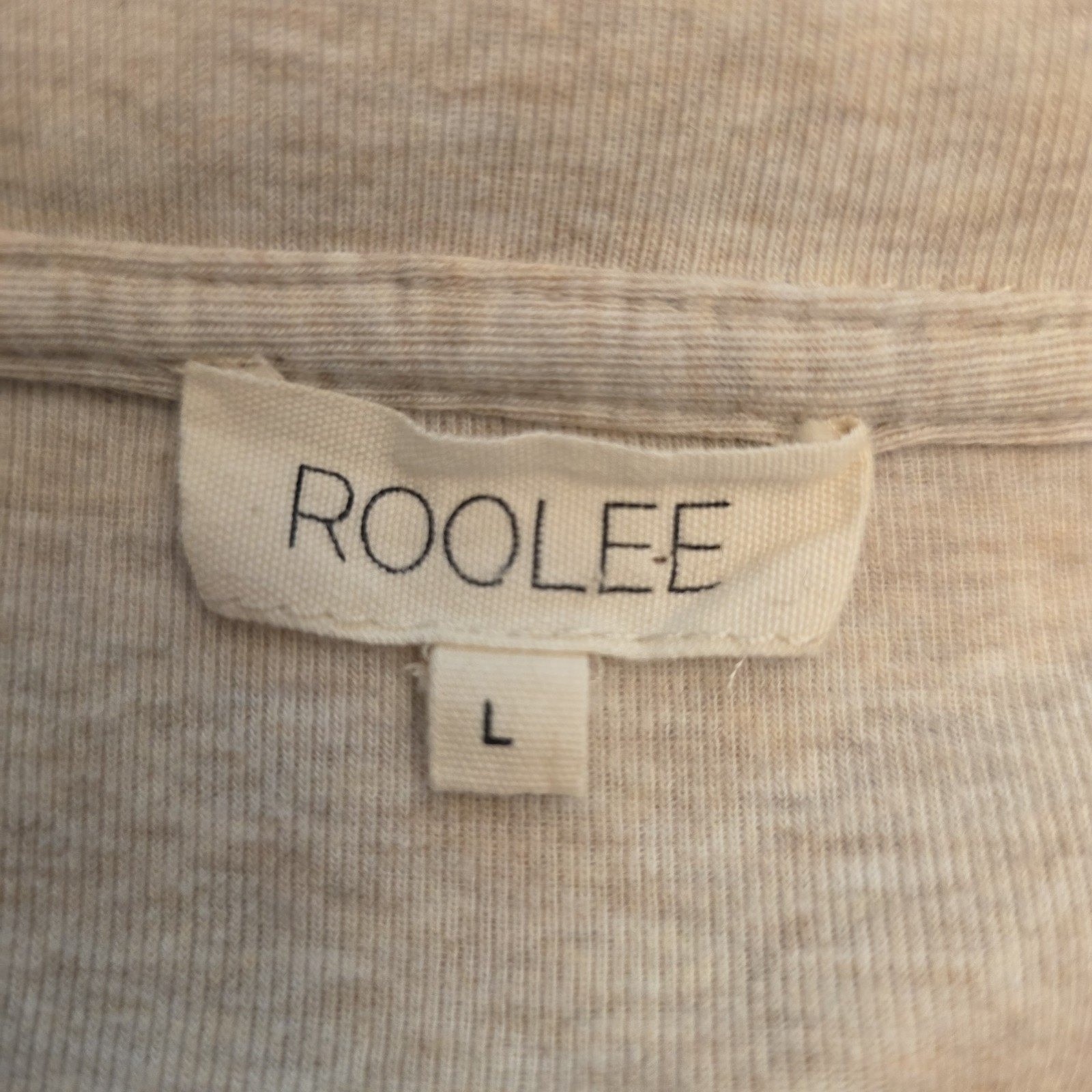 Roolee Womens Oatmeal Heather Polo Tie Waist Short Sleeve Dress Womens L Office
