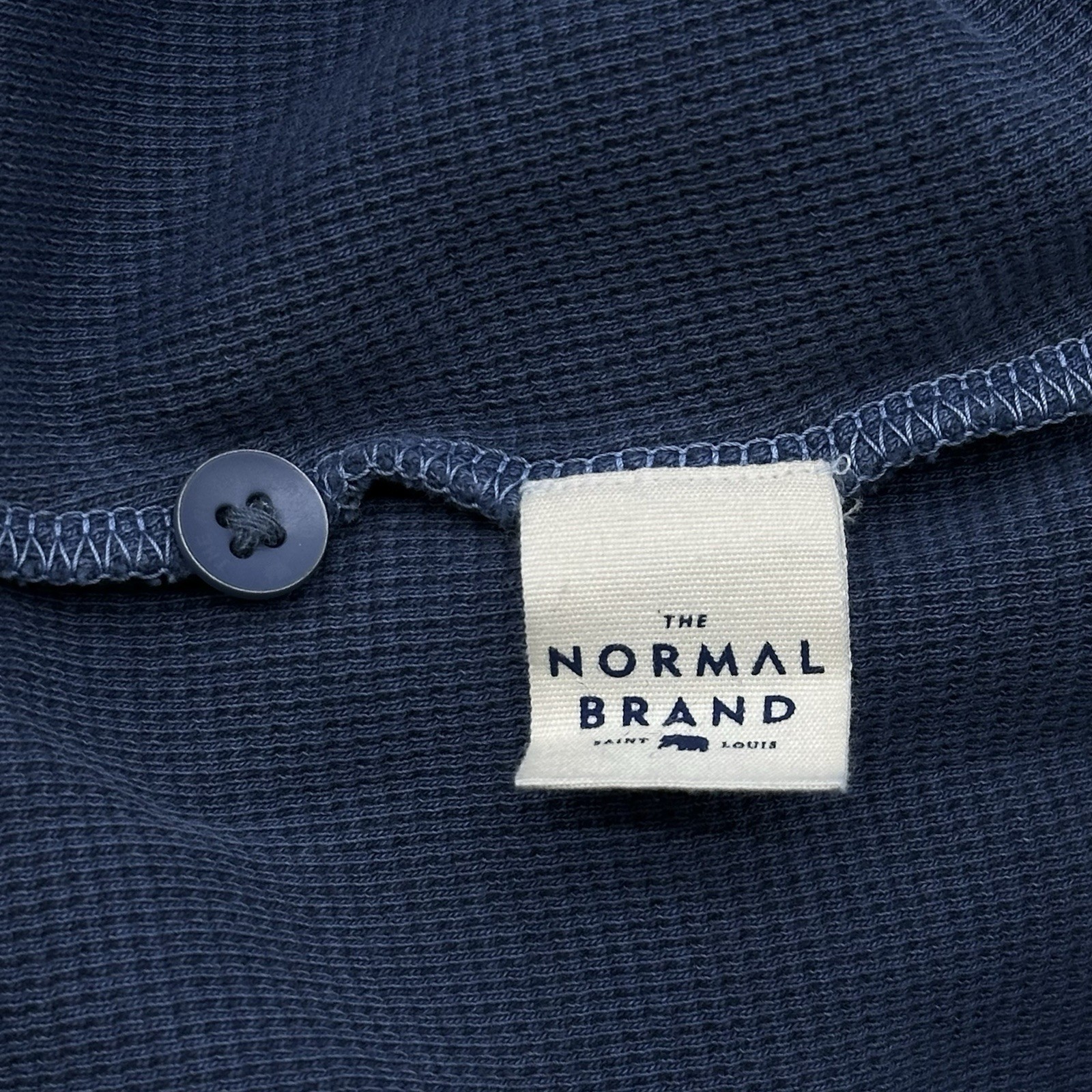 The Normal Brand Vintage Thermal Size Medium Blue Henley L/S Shirt Dress NWT