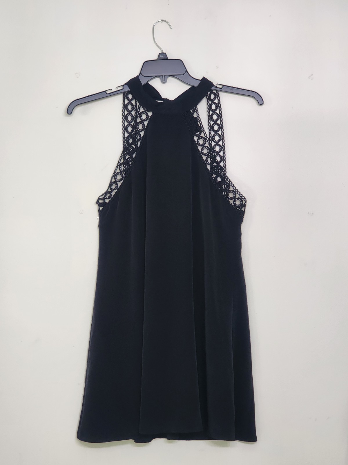 Lulus Black Lace Halter Sheath Dress Any Sway Shape Form Women’s Size Small