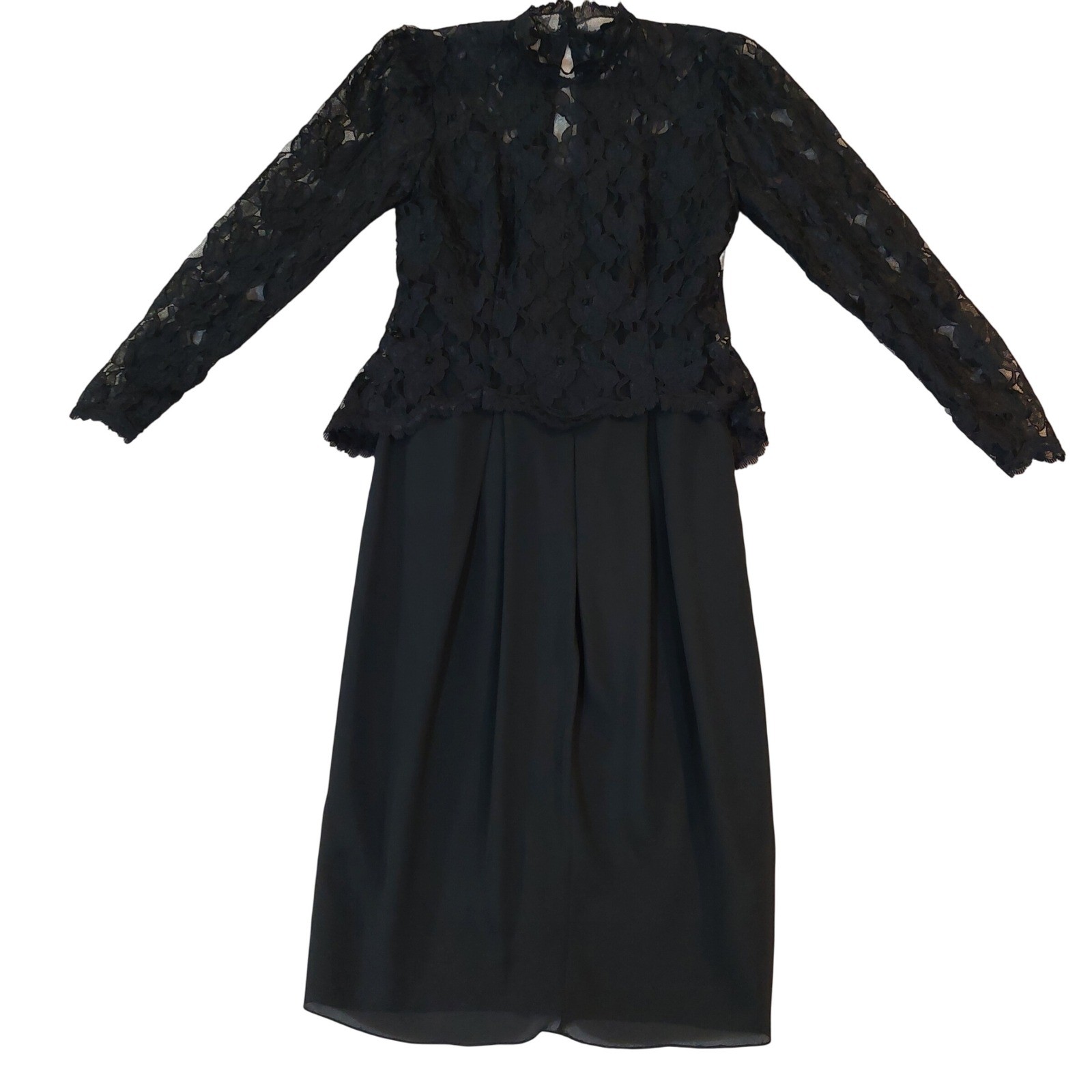 Miss Elliette vintage Black Lace Dress Evening Cocktail Party Made in USA Size 6