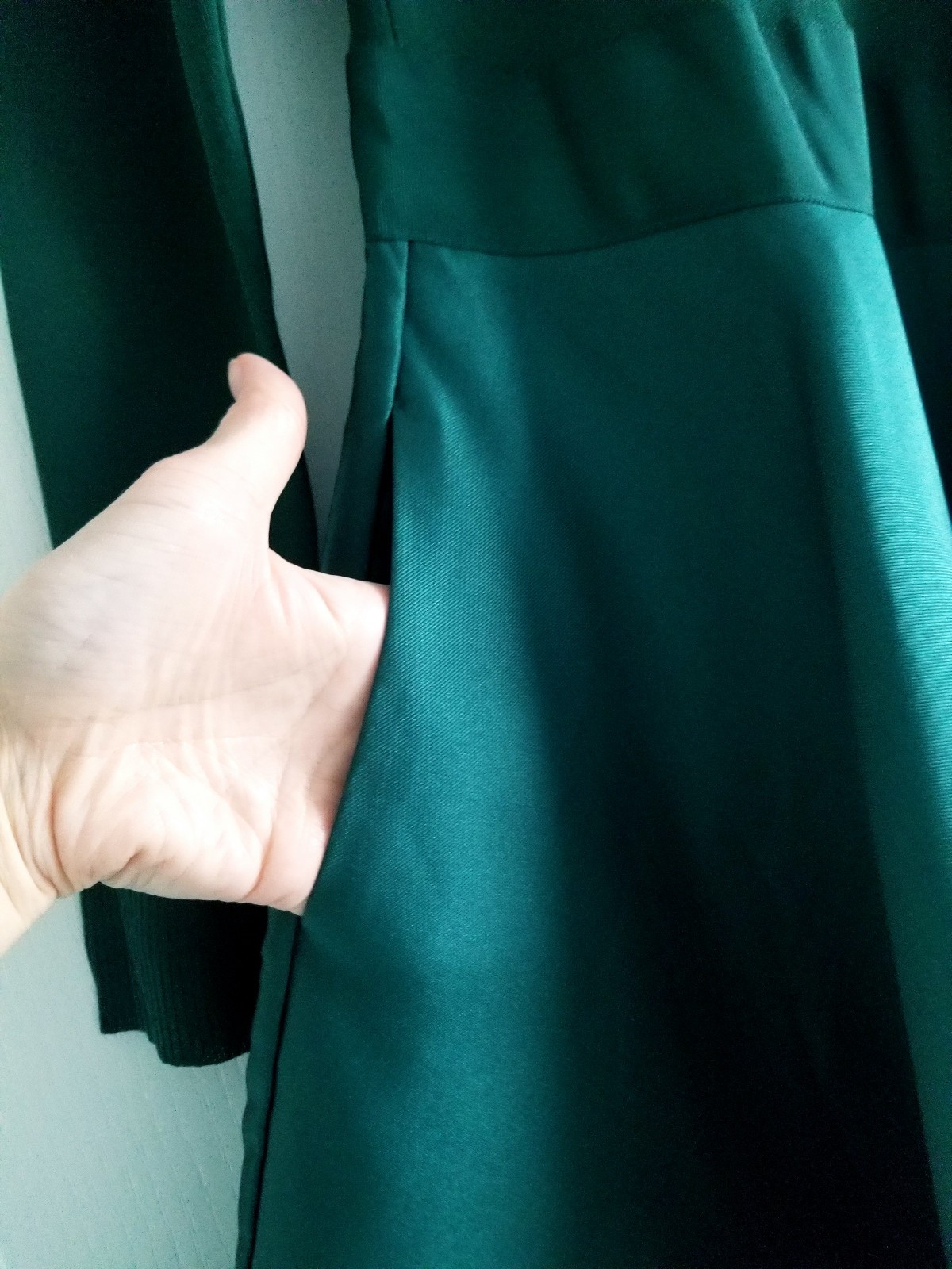 Ted Baker Zadi Midi Dress Knitted Bodice Green Long Sleeve Size 4 UK 14 BNWT