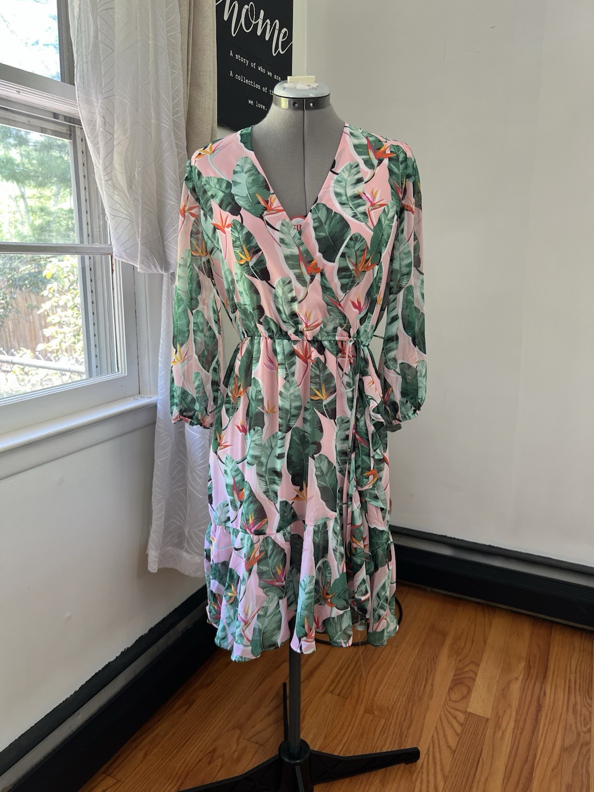 Eva Mendes For New York & Company Wrap Ruffle Dress Size Small