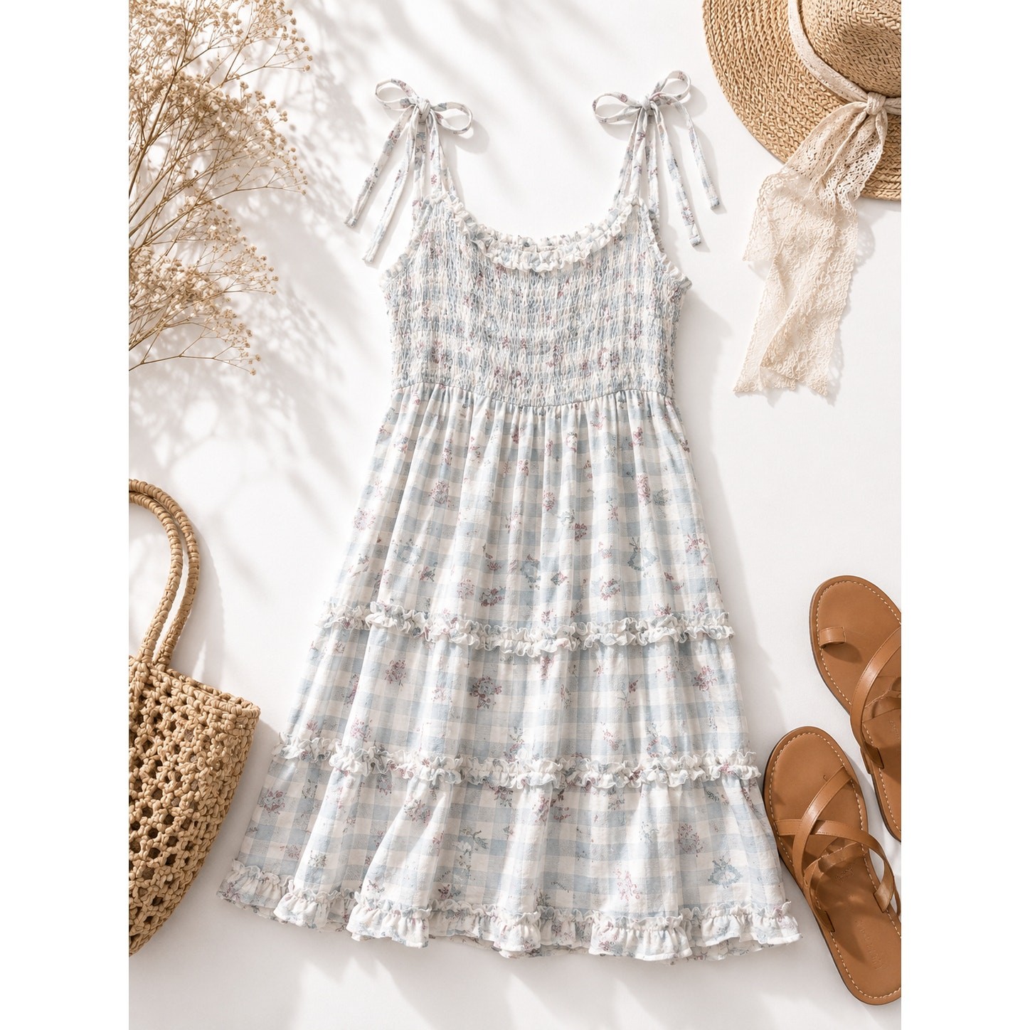 Disney Her Universe Alice in Wonderland Gingham Tiered Dress Cottagecore SZ 2X
