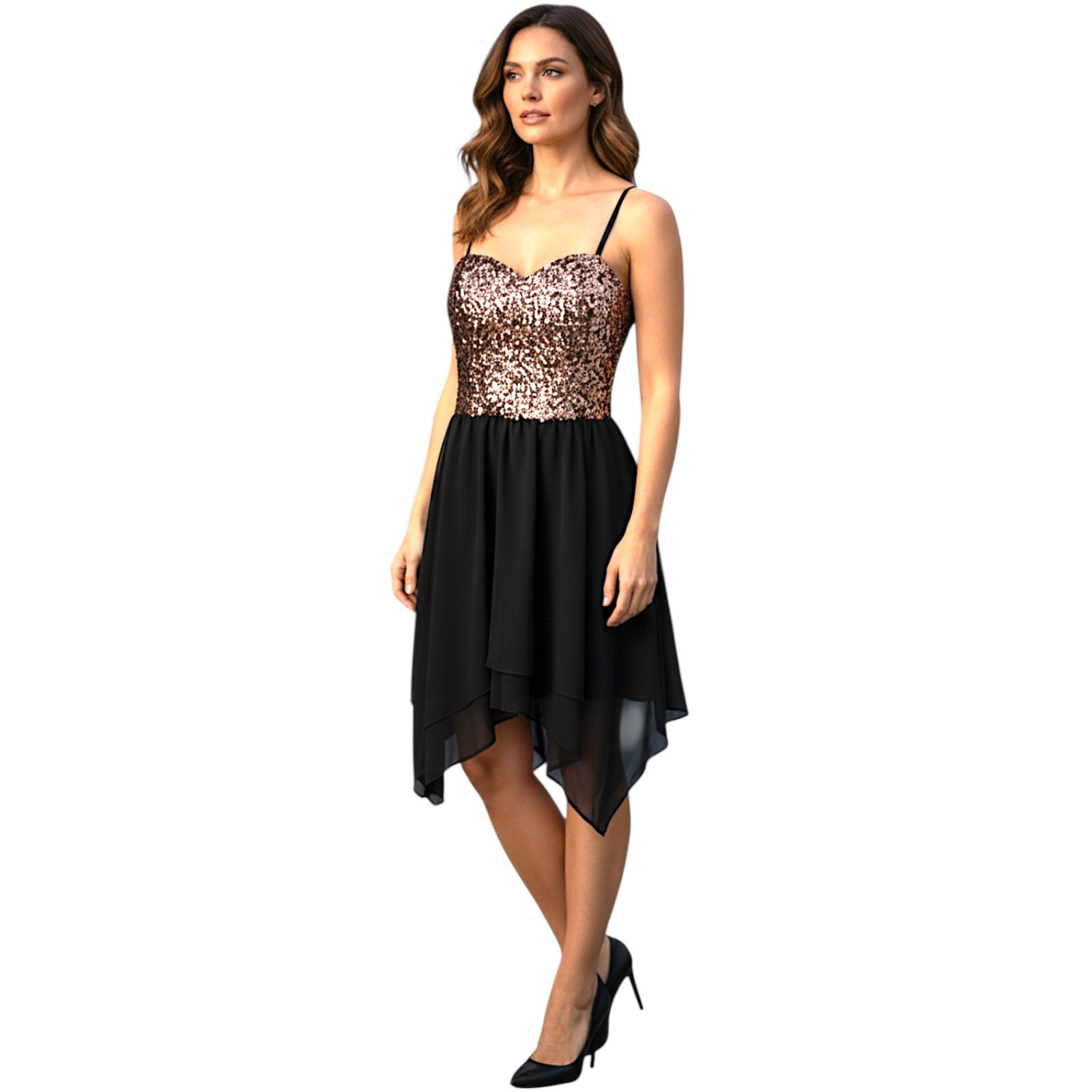 Y2K Speechless Sequin Asymmetric Dress M Sheer Fairy Grunge Whimsigoth Sparkler