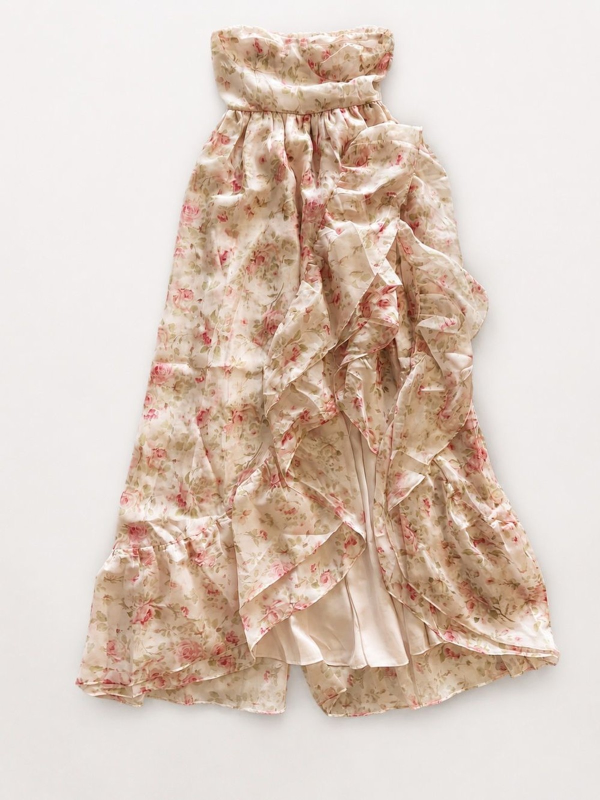 NWT Storia Floral Strapless Maxi Dress S Cottagecore Wedding Guest Garden Party