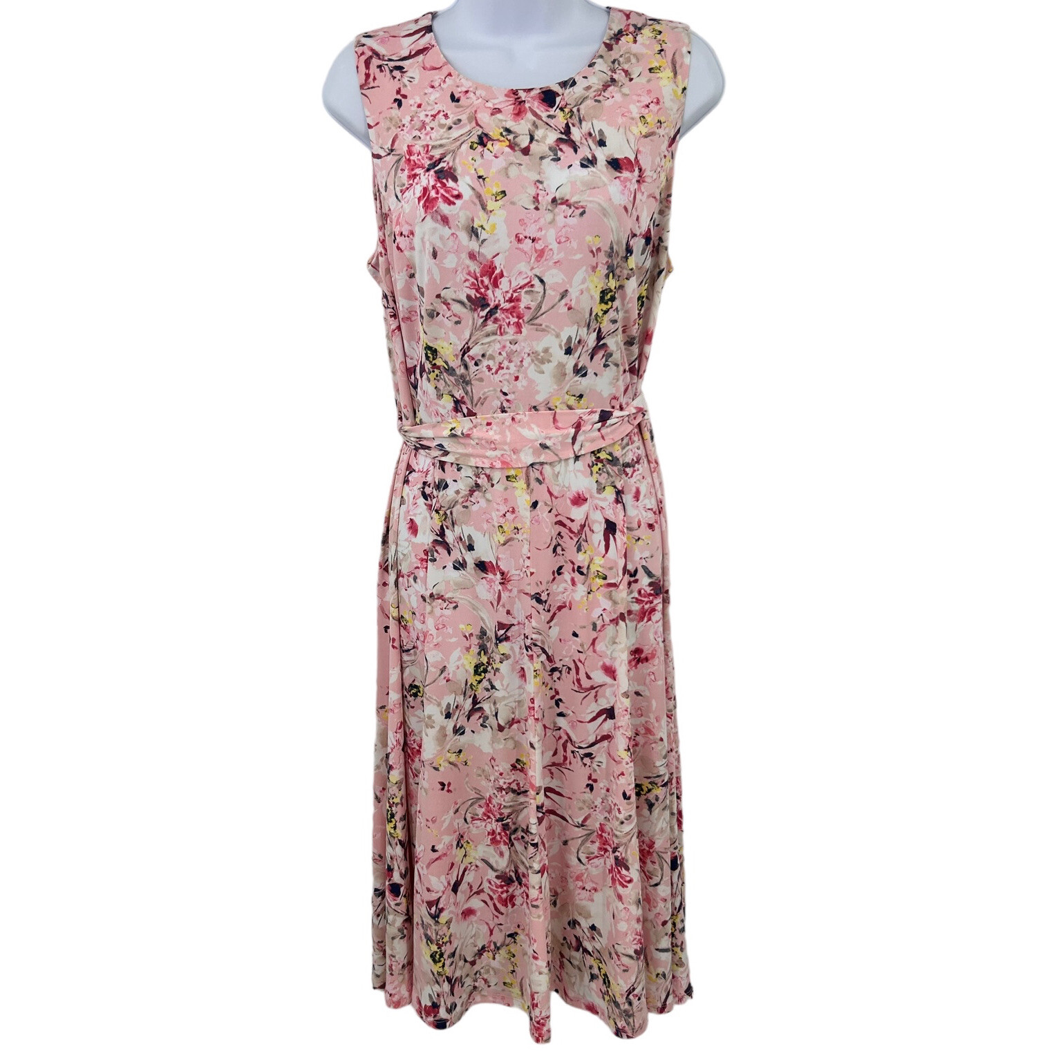 Botanical Garden Floral Dress Womens Size L Pink Spring Shelby & Palmer