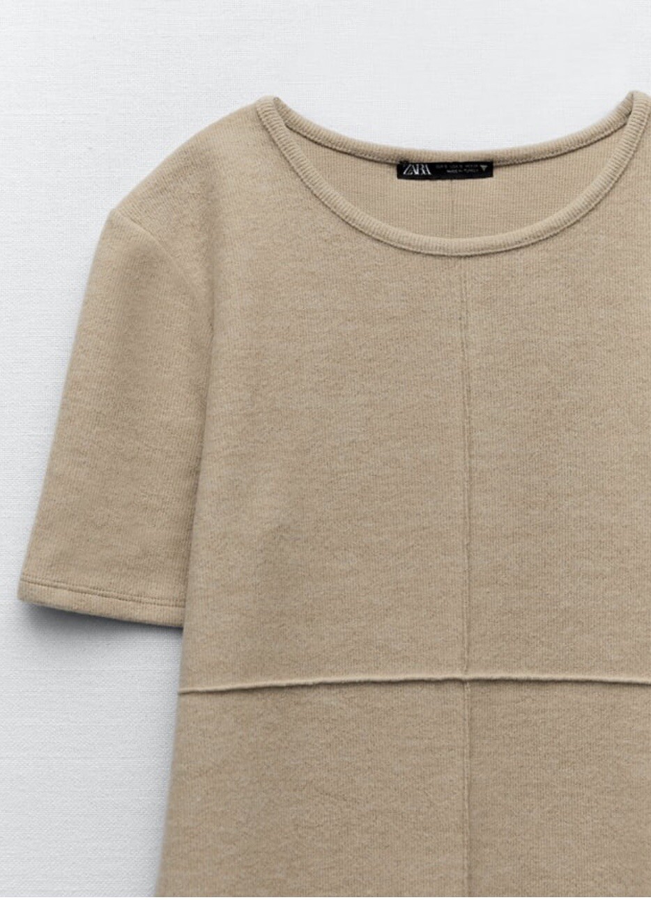 NWT ZARA Basic Soft Dress Light Camel Size Large